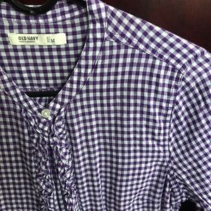 Old Navy purple plaid button up